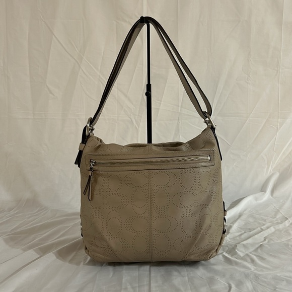 Coach F19407 Perforated Leather North South Duffel in Grey - Picture 3 of 11